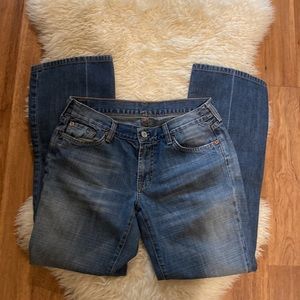 7FAMK Women’s Bootcut Denim Blue Jeans EUC Sz 30 Cotton Designer Women’s
